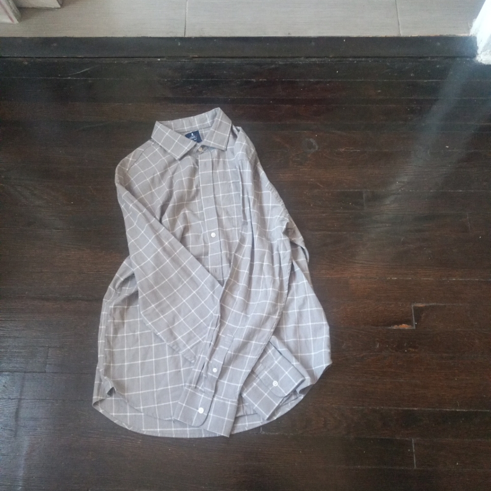 Johnnie O Top Shelf Mens Button Down Shirt Color Grey And White Size Medium...